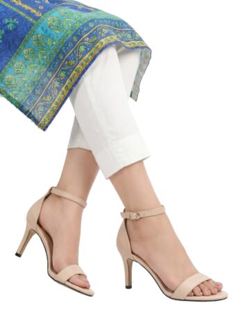 Stiletto Heel Strappy Sandals – Pointed Toe Party Pumps – Apricot, Black, Purple